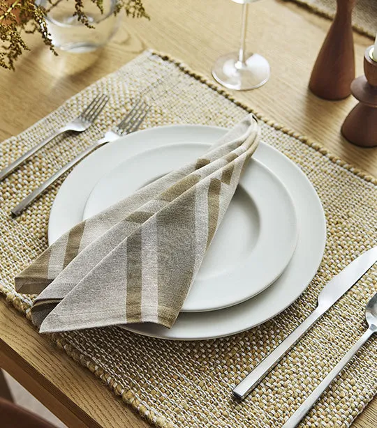 Quincy Block Print Stripe Napkin Sets