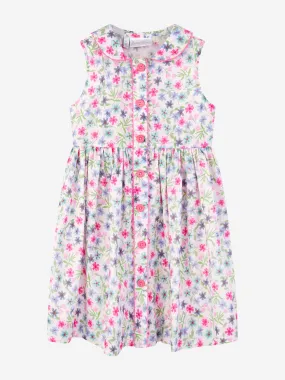 Rachel Riley Girls Aster Sleeveless Button Front Dress in Pink