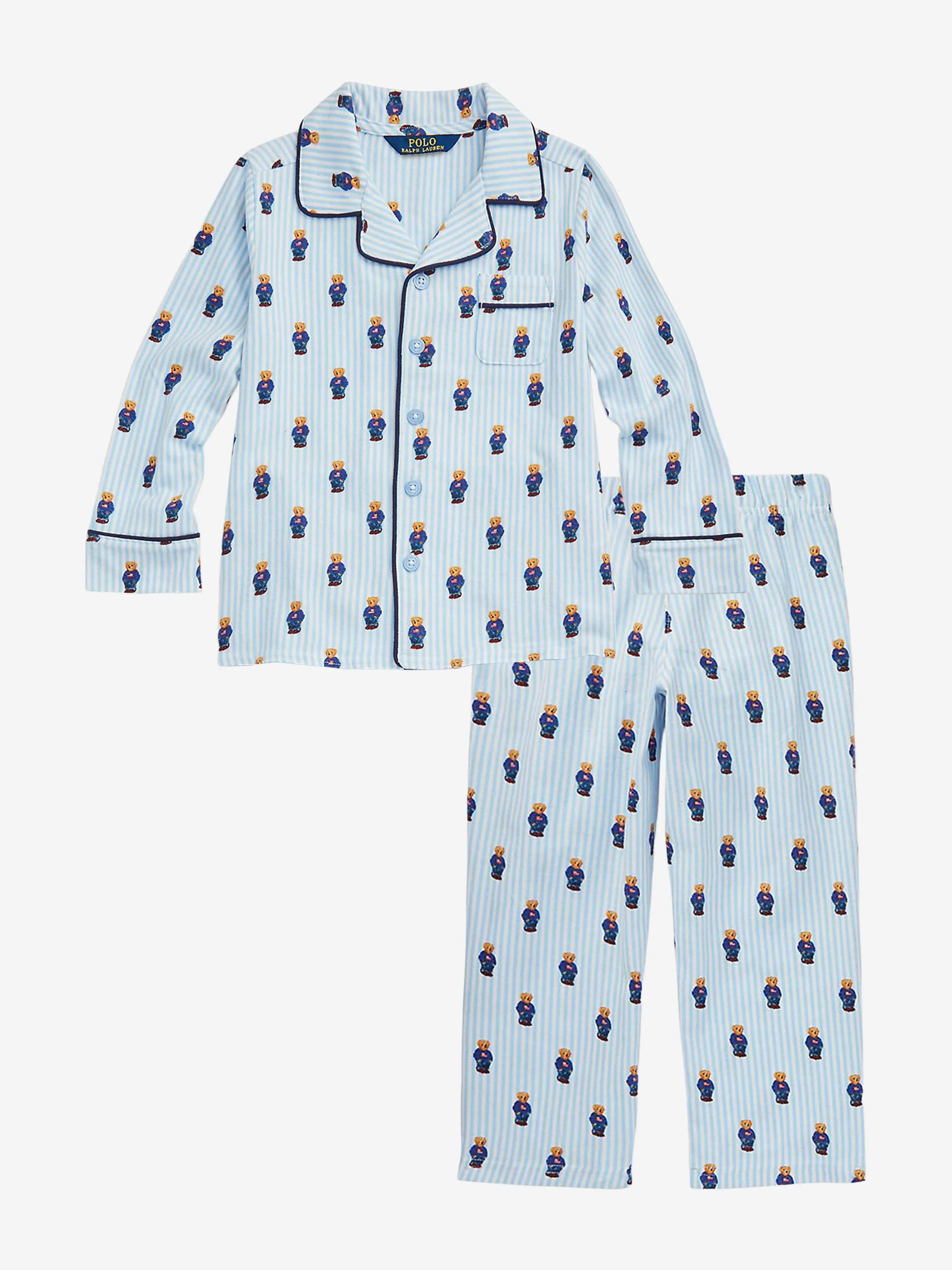 Ralph Lauren Boys Bear Pyjama Set in Blue