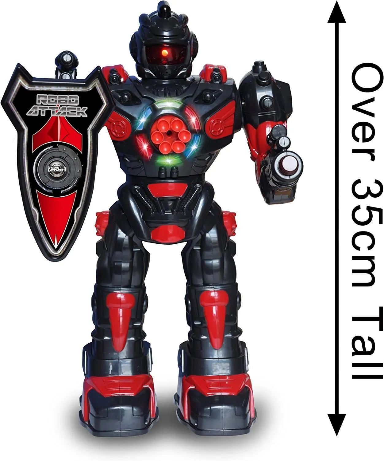 RoboAttack Large Remote Control Interactive Robot - Black/Red