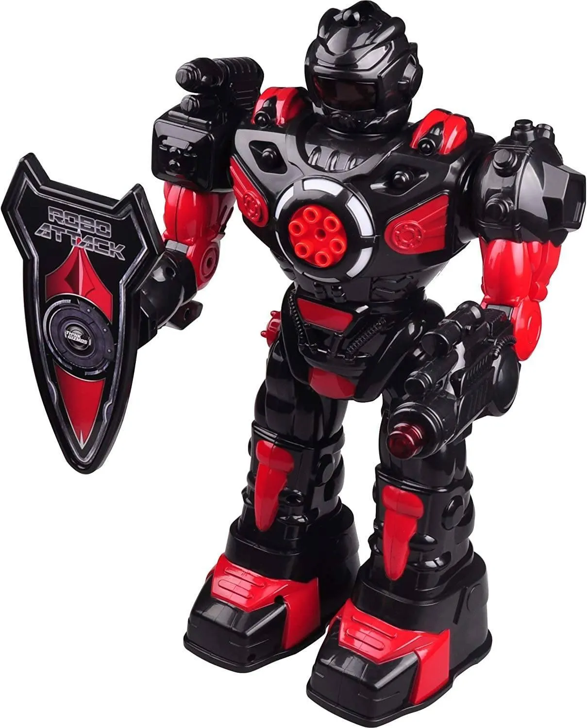 RoboAttack Large Remote Control Interactive Robot - Black/Red