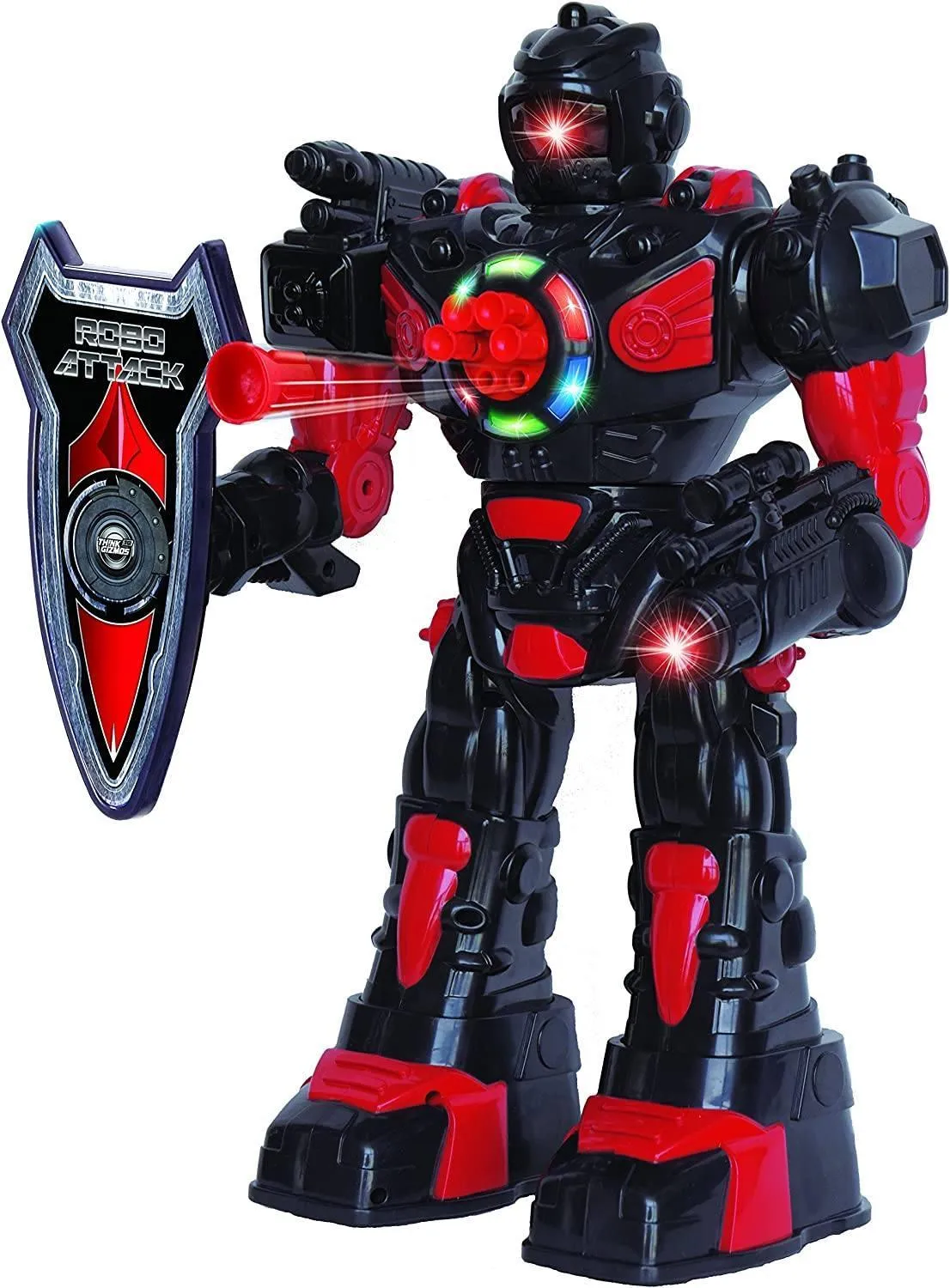 RoboAttack Large Remote Control Interactive Robot - Black/Red