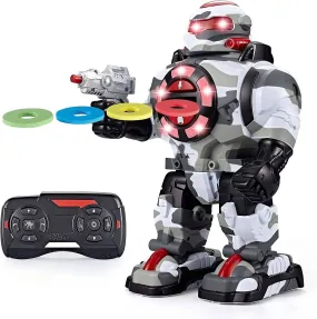 RoboShooter Remote Control Interactive Robot - White