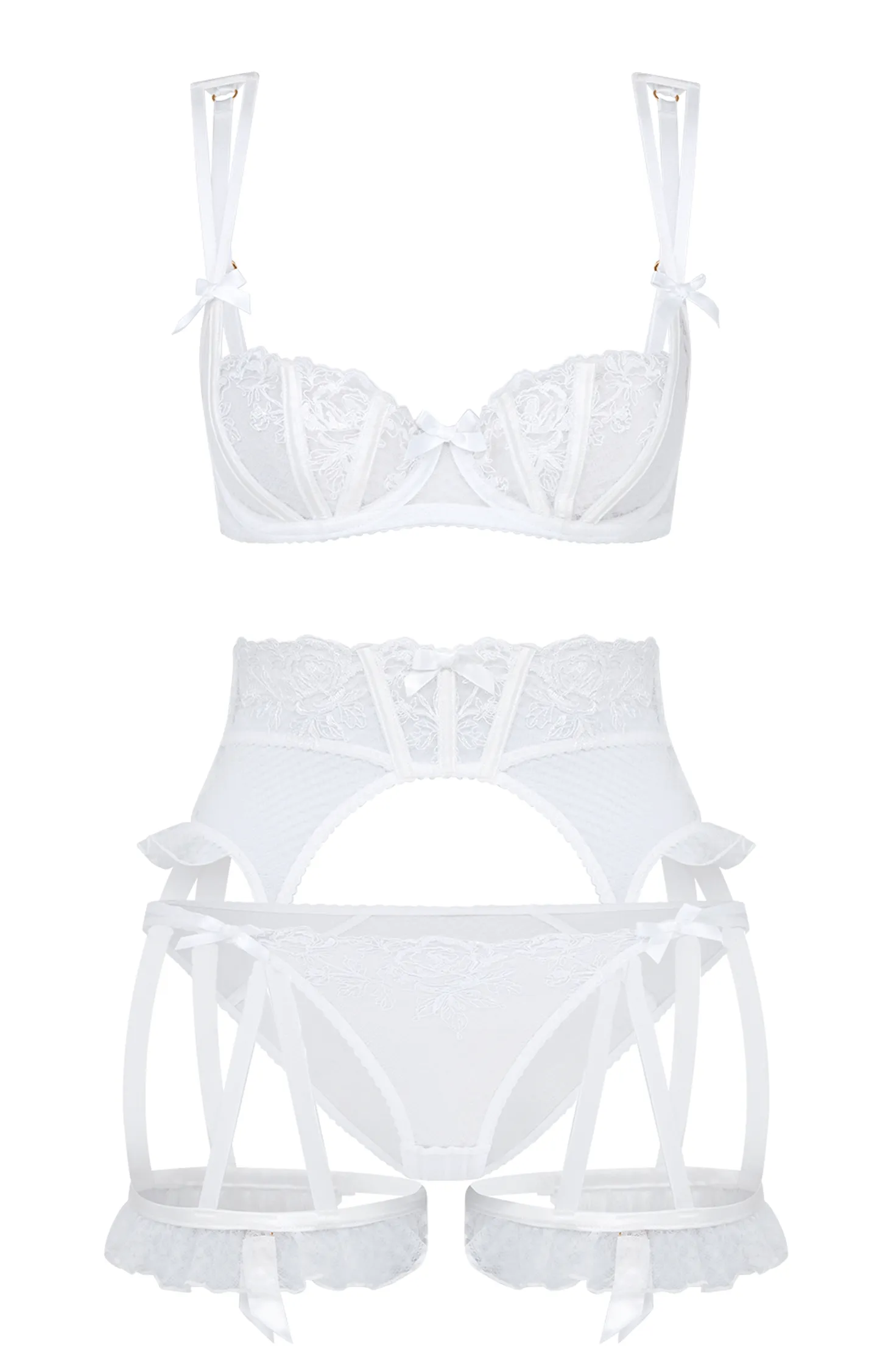 Rosia Bra, Suspender and Brief Set