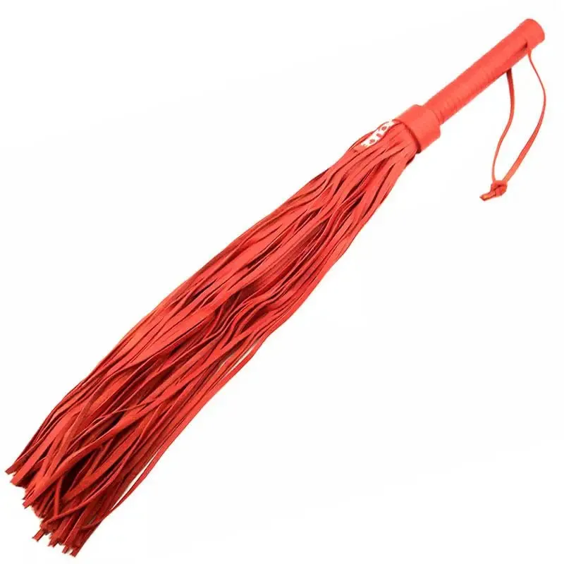 Rouge Garments Large Red Leather Flogger for Bdsm Couples