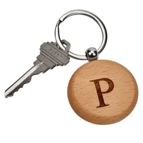 Round Wood Keychain, 1.75"