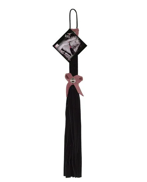 Ruff Doggie 12" Love Knot Flogger - Black W-pink Bow