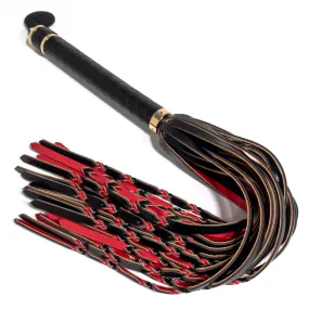 Sevanda Black & Red Soft Braided Vegan Faux Leather Flogger