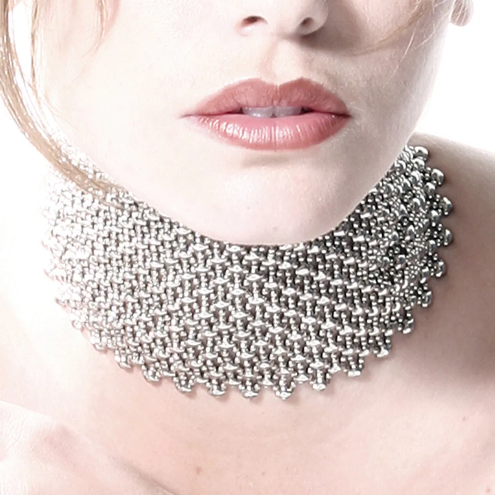 SG Liquid Metal C32-N Chrome Finish Choker by Sergio Gutierrez