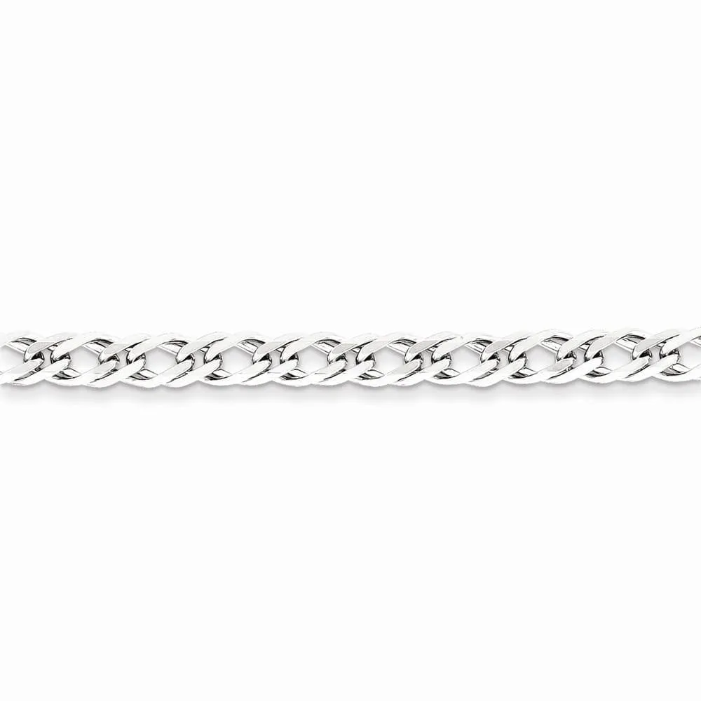 Silver 5.25-mm Double 6 Side Flat Fancy Chain