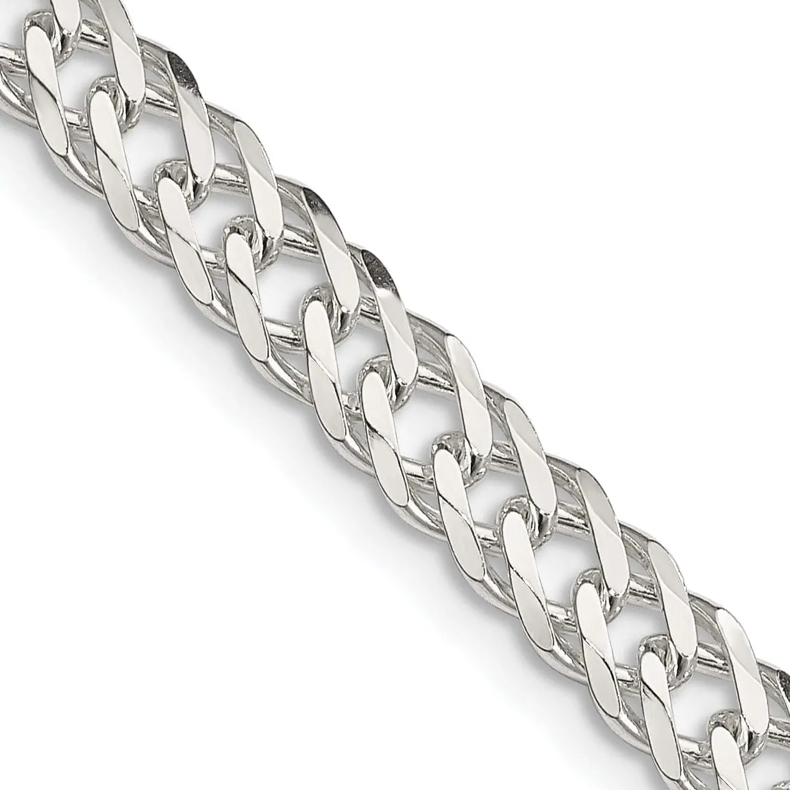 Silver 5.25-mm Double 6 Side Flat Fancy Chain