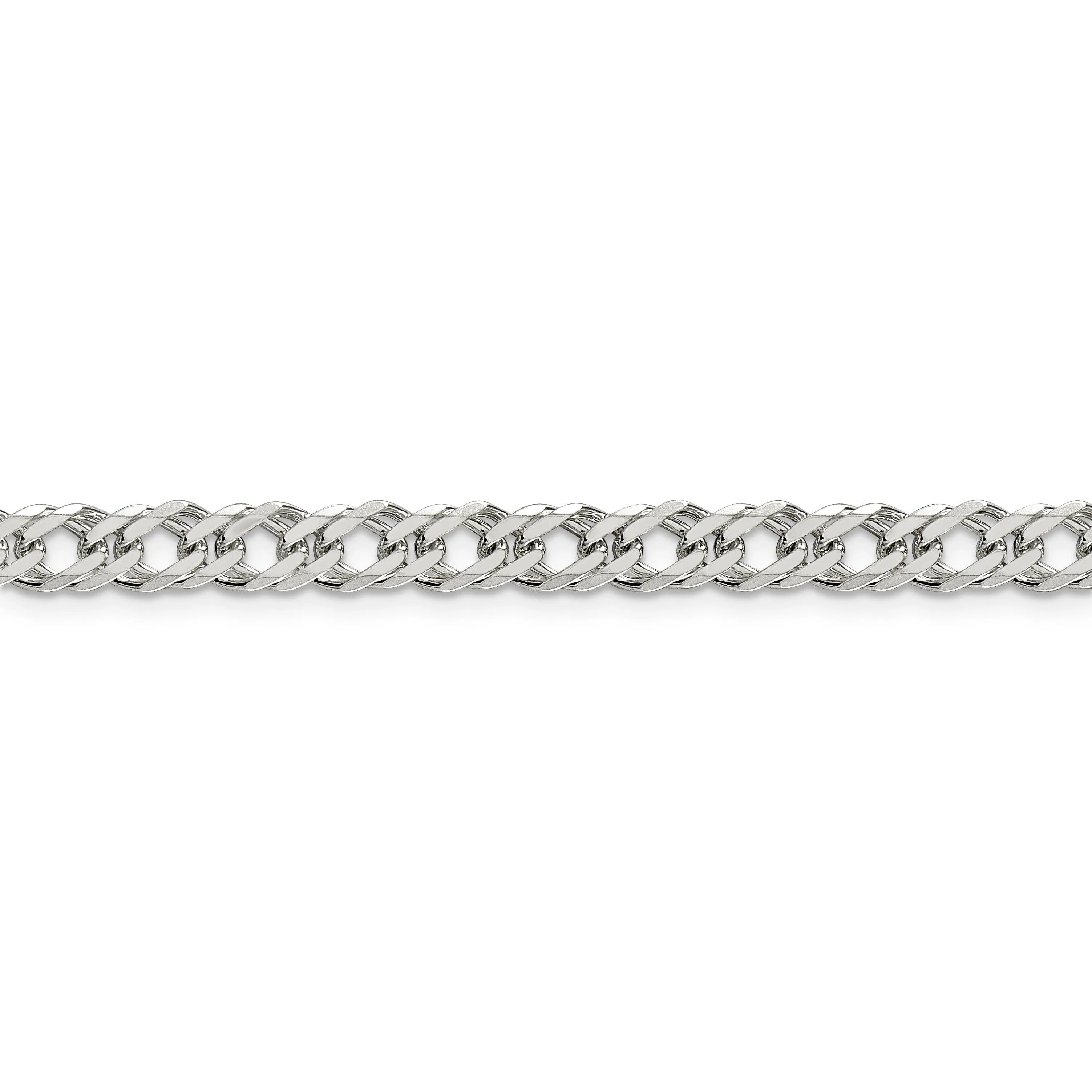 Silver 5.25-mm Double 6 Side Flat Fancy Chain