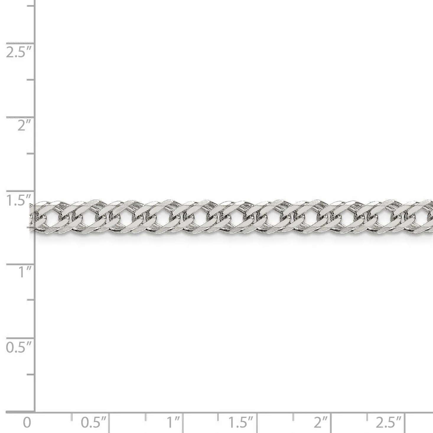 Silver 5.25-mm Double 6 Side Flat Fancy Chain