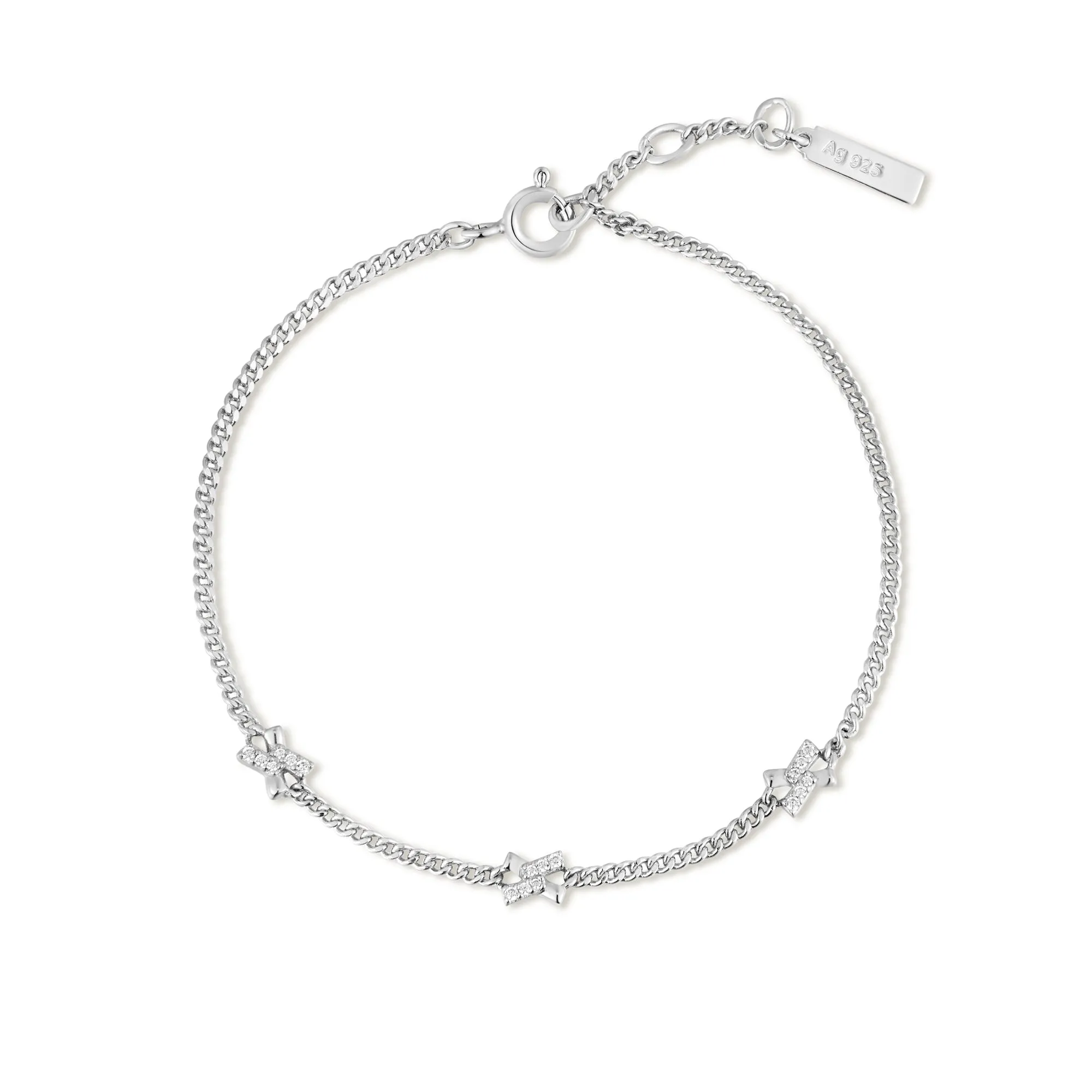 Silver Cross Station Bracelet