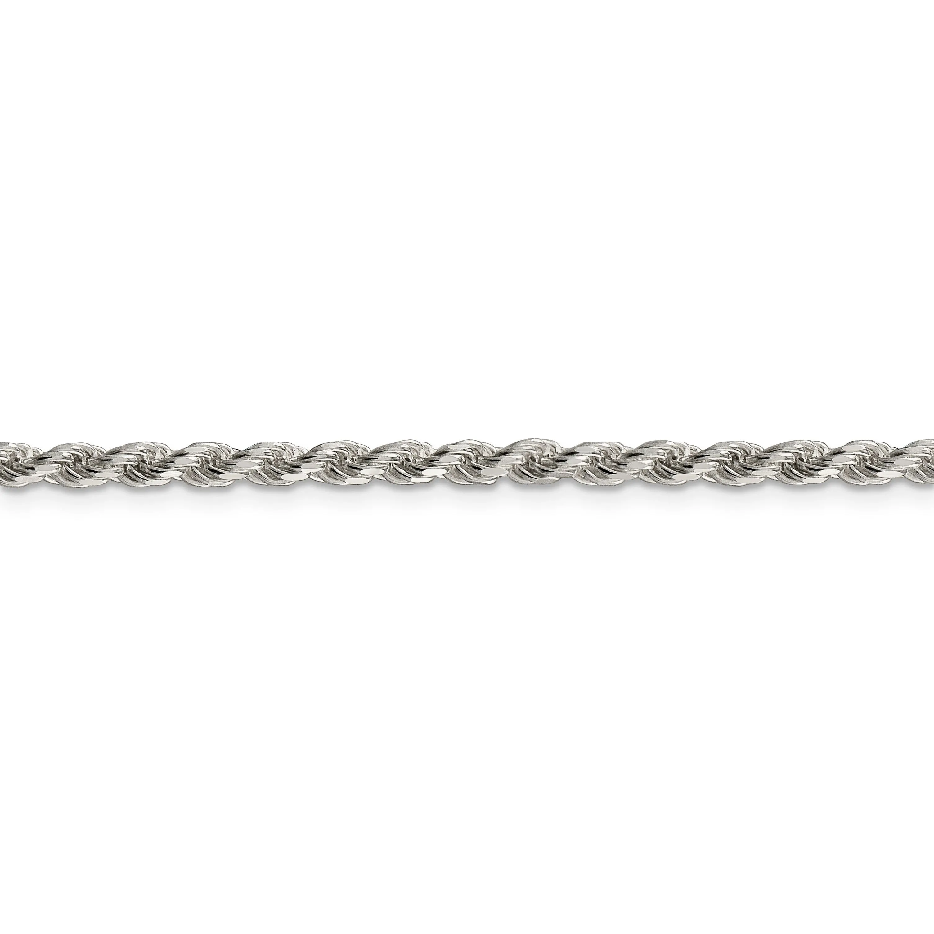 Silver Polished D.C 3.00-mm Solid Rope Chain