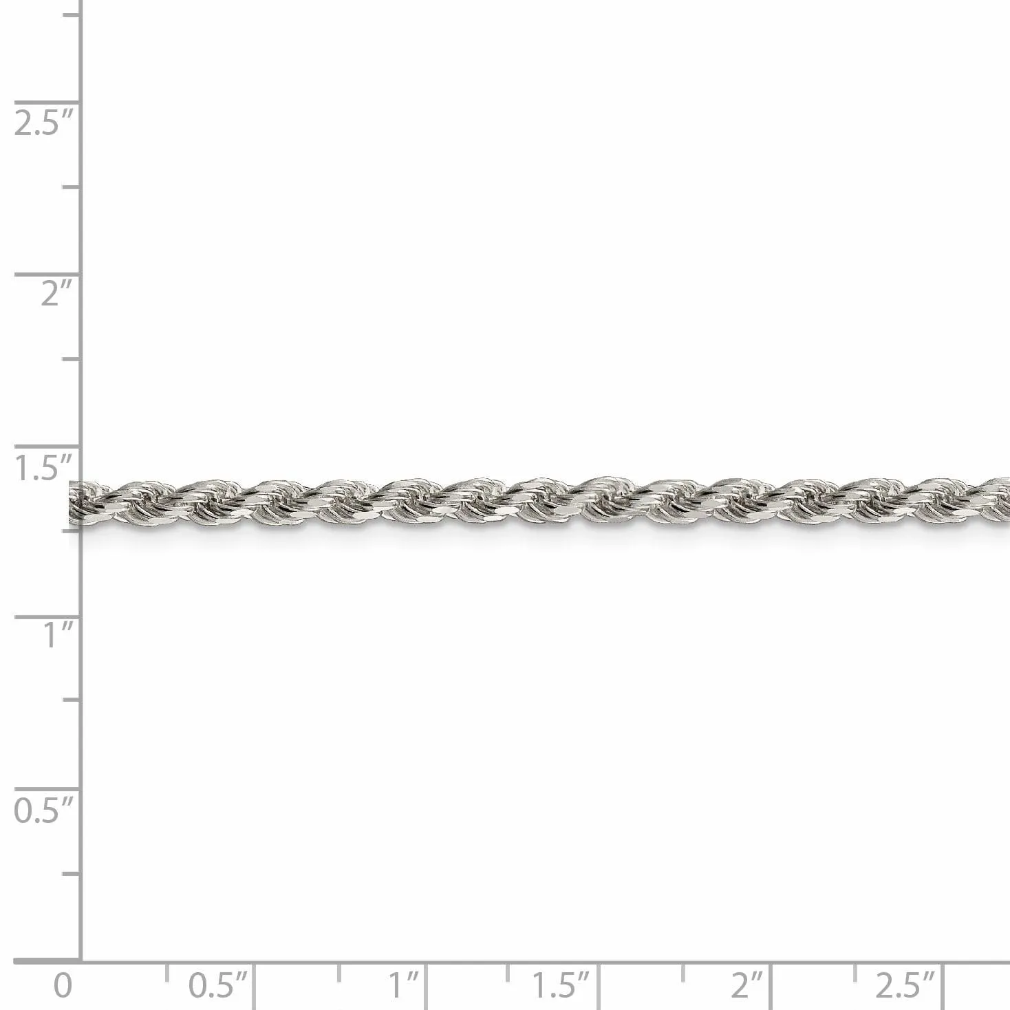 Silver Polished D.C 3.00-mm Solid Rope Chain