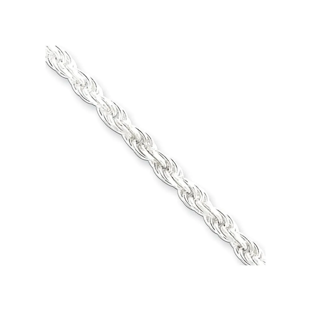 Silver Polished D.C 3.00-mm Solid Rope Chain