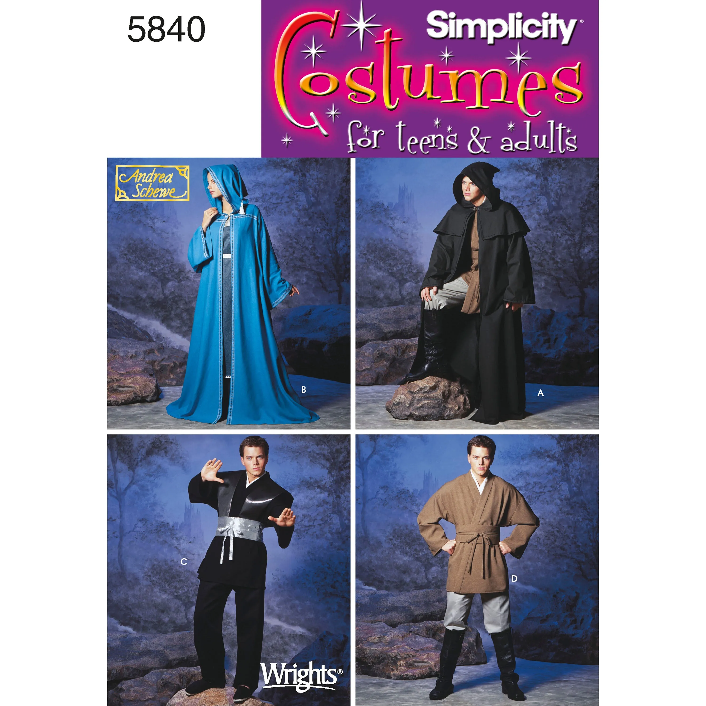 Simplicity Pattern 5840 Women's, Men & Teen Costumes