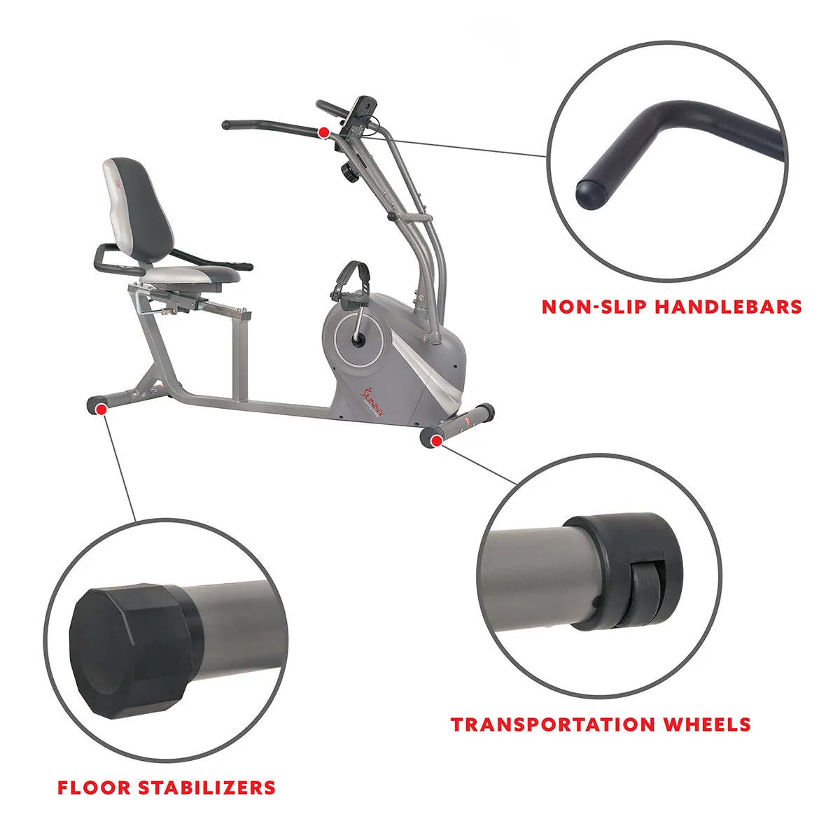 Stationary Cross Trainer Recumbent Bike with Arms Exerciser