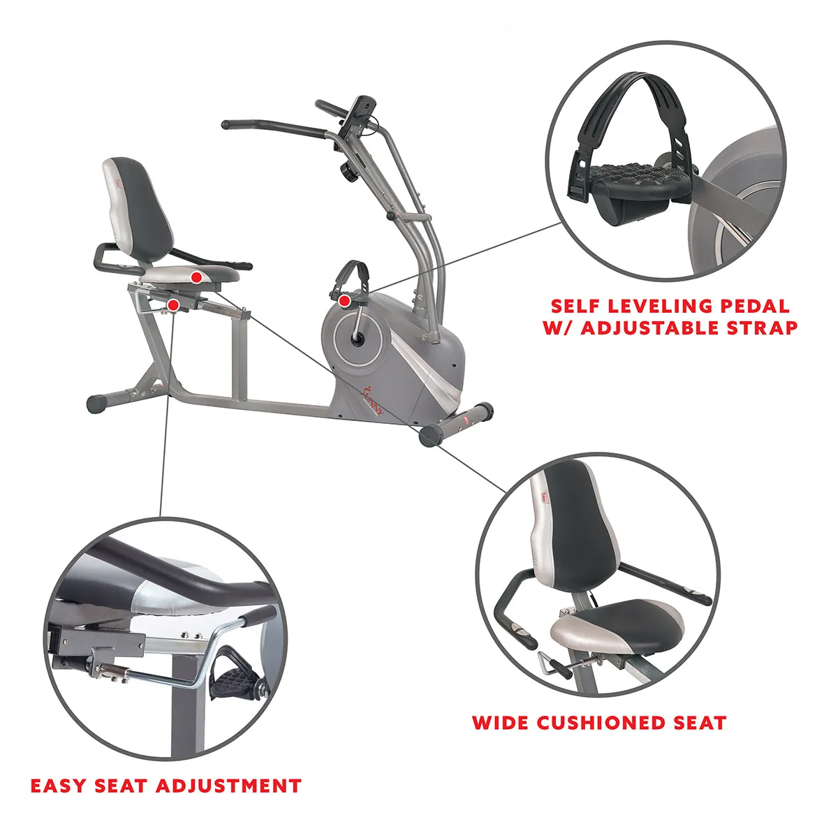 Stationary Cross Trainer Recumbent Bike with Arms Exerciser