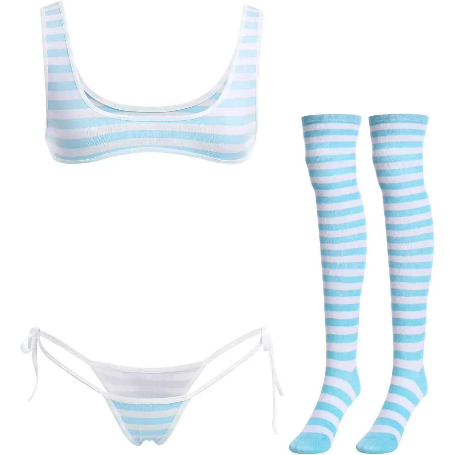 Striped Anime Micro Bikini Sets