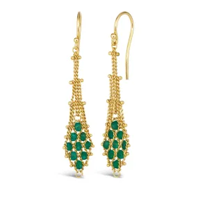 Suspended Lattice Earrings in Emerald