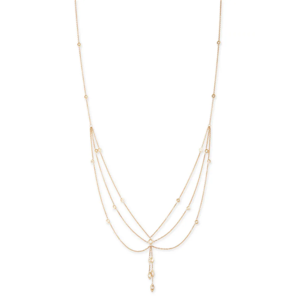 TRIPLE ROW MARQUISE DIAMOND DRIP BELLY CHAIN