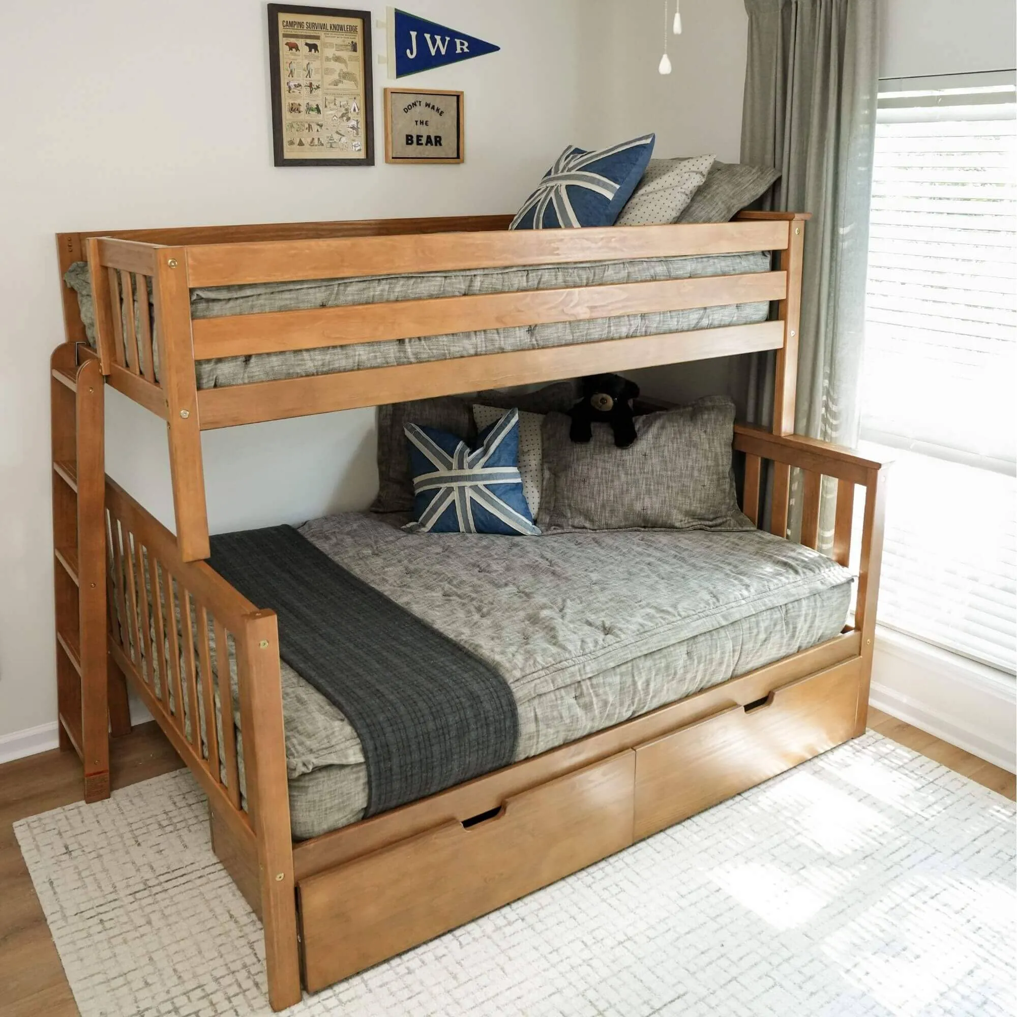 Twin Over Full Bunk Bed With Storage Drawers