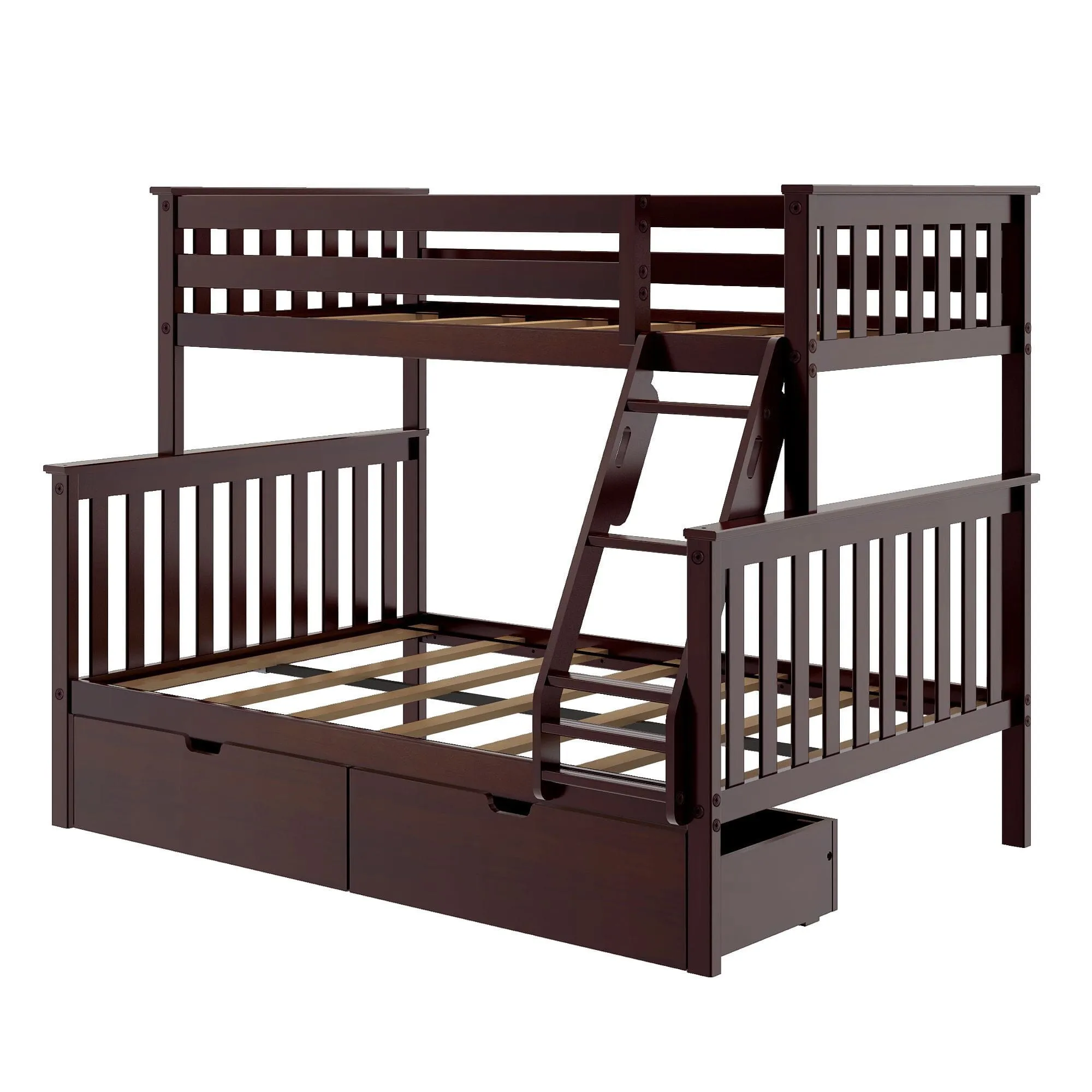 Twin Over Full Bunk Bed With Storage Drawers