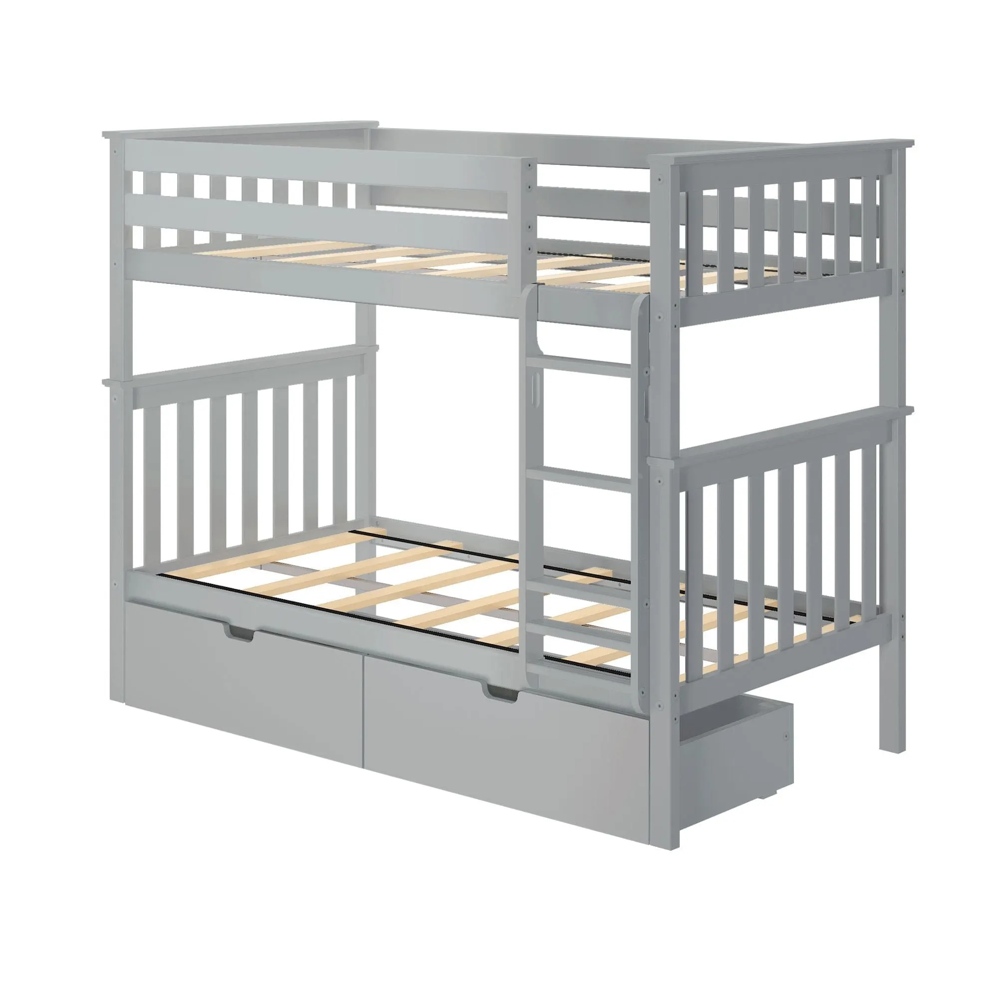 Twin Over Twin Bunk Bed With Storage Drawers