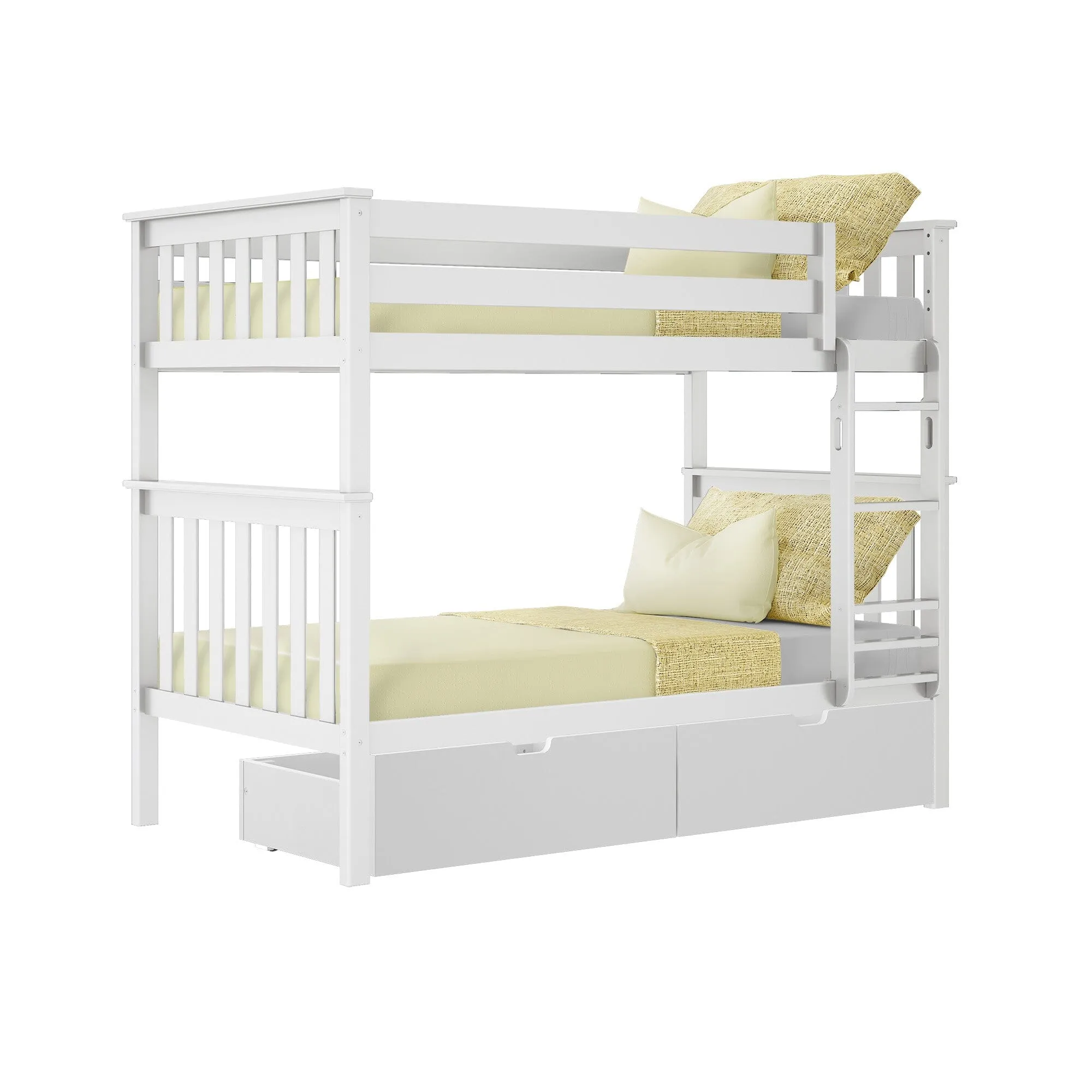 Twin Over Twin Bunk Bed With Storage Drawers