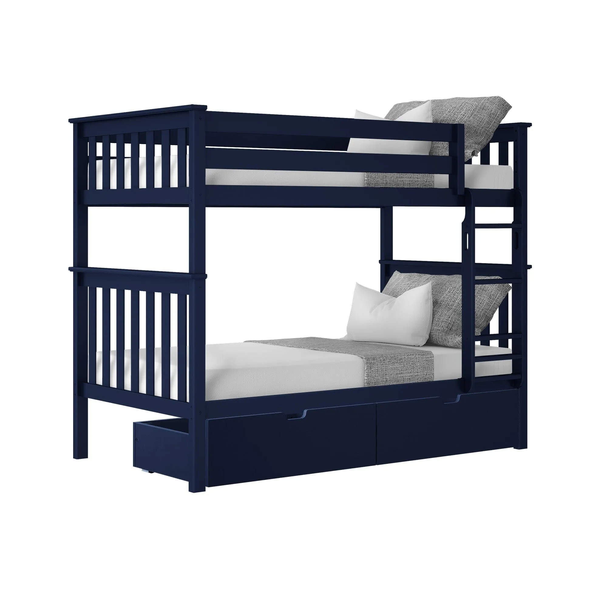 Twin Over Twin Bunk Bed With Storage Drawers