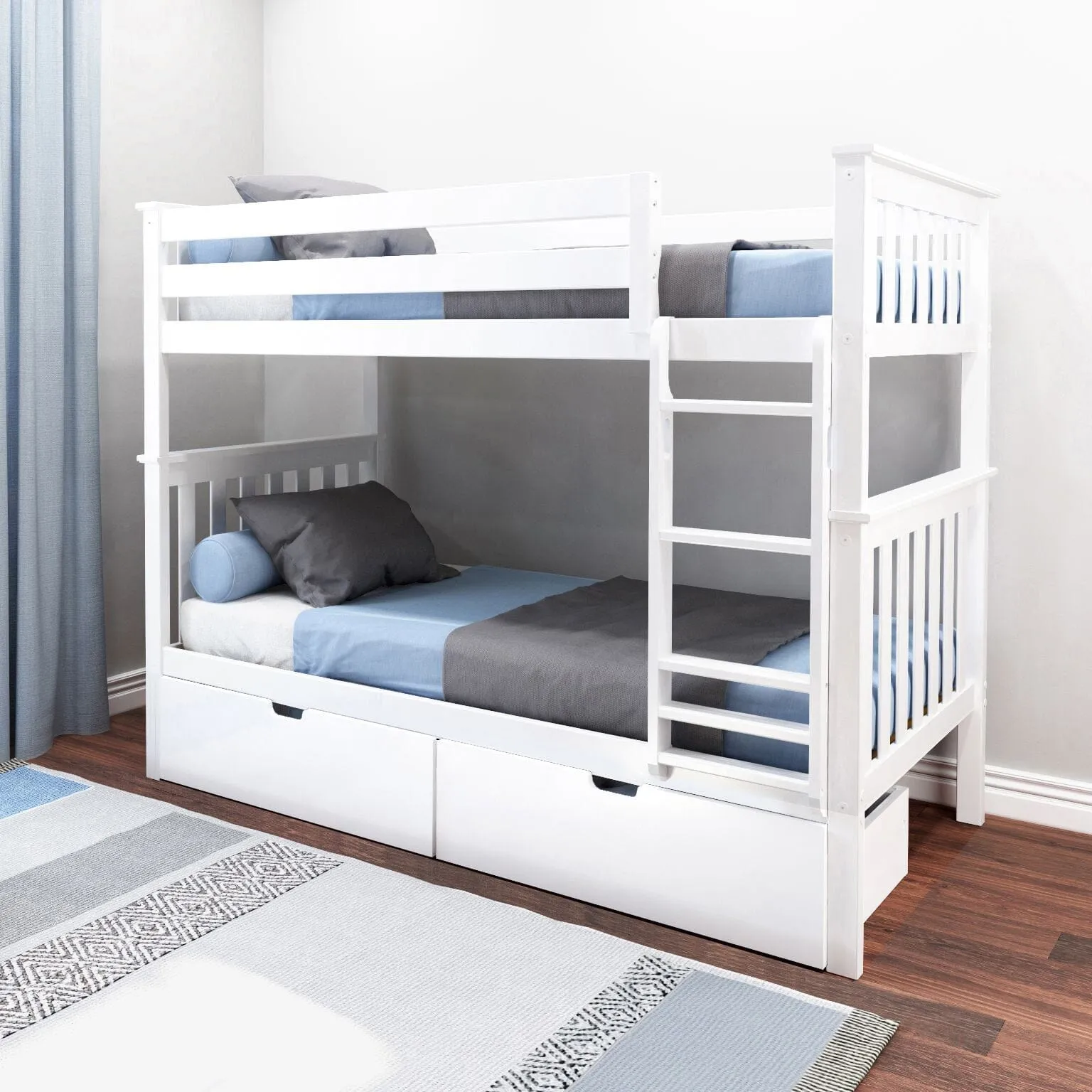 Twin Over Twin Bunk Bed With Storage Drawers