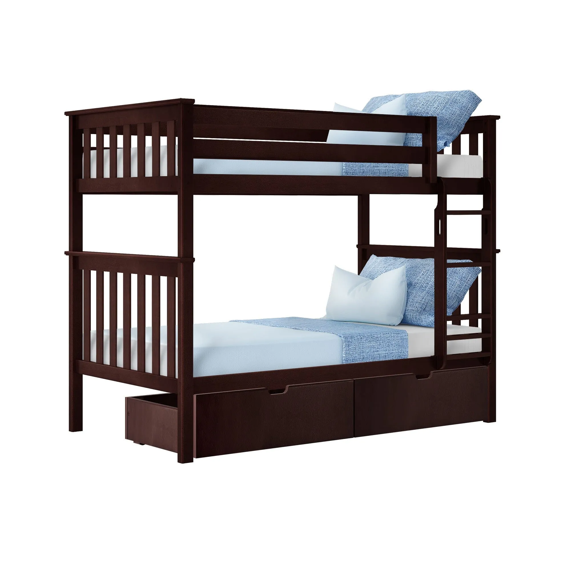 Twin Over Twin Bunk Bed With Storage Drawers