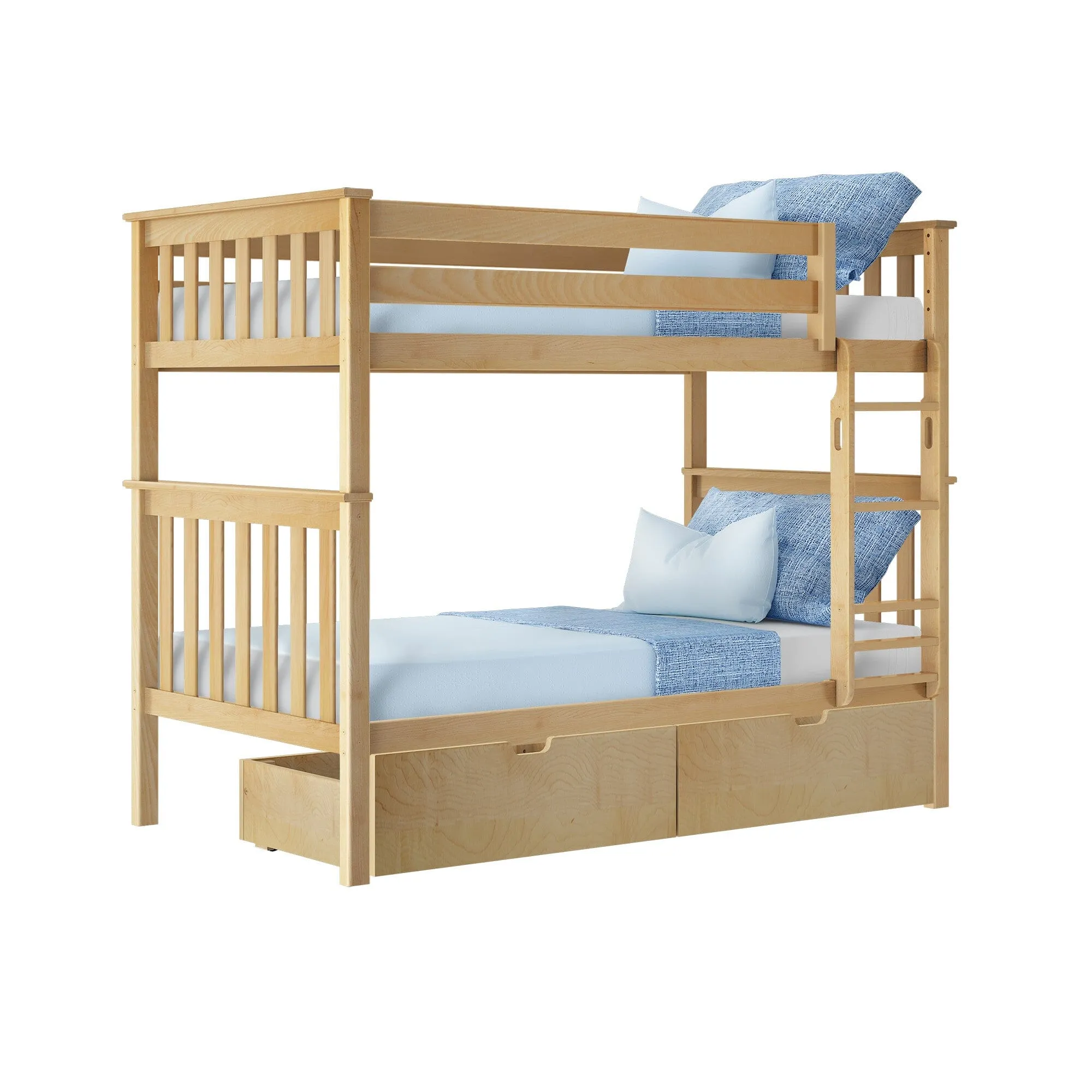 Twin Over Twin Bunk Bed With Storage Drawers