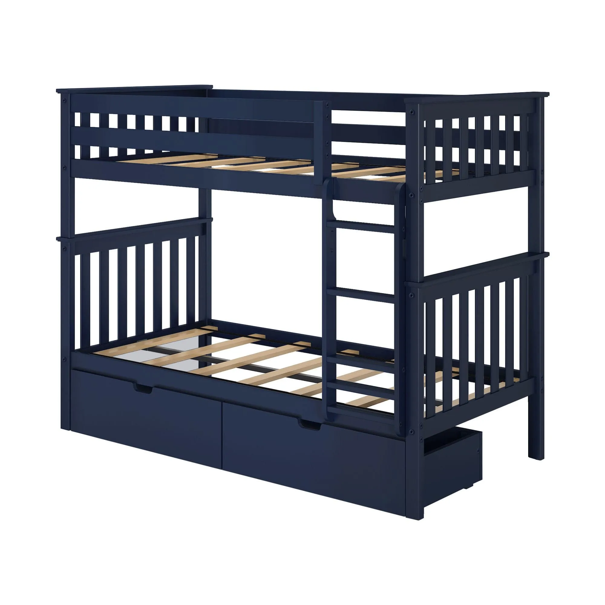 Twin Over Twin Bunk Bed With Storage Drawers