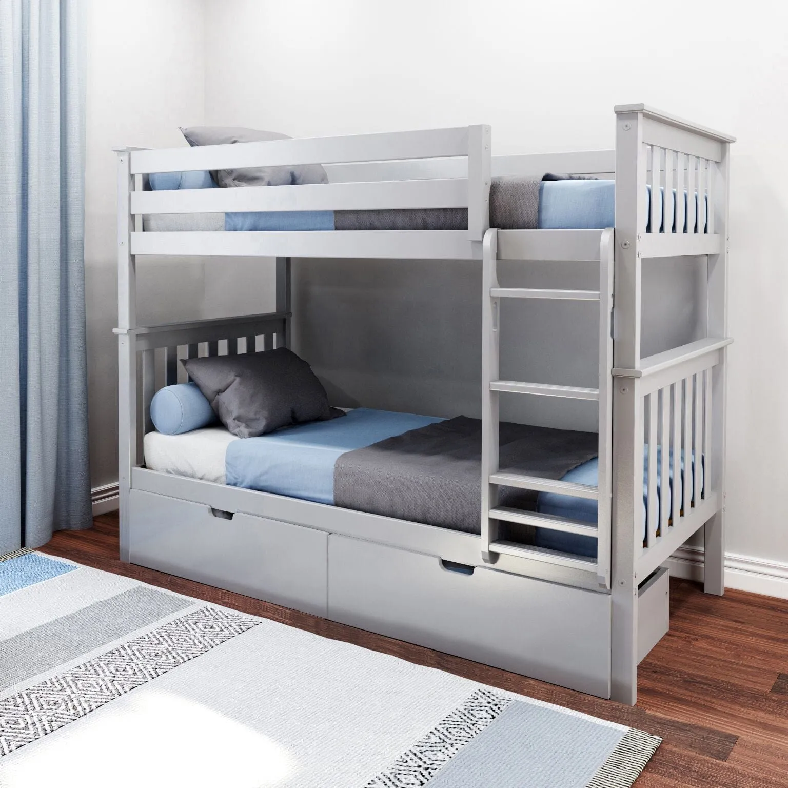 Twin Over Twin Bunk Bed With Storage Drawers