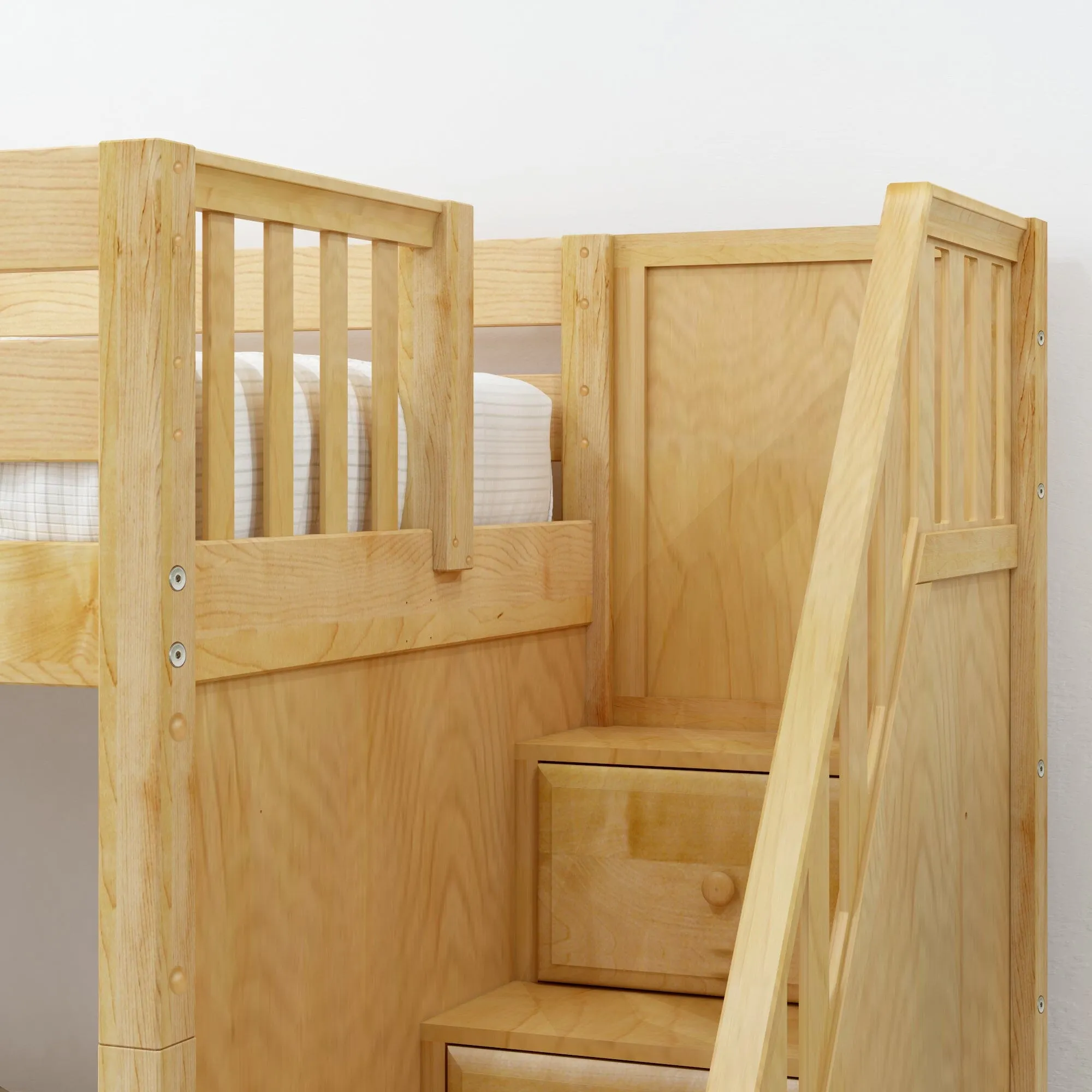 Twin XL Low Loft Bed with Stairs