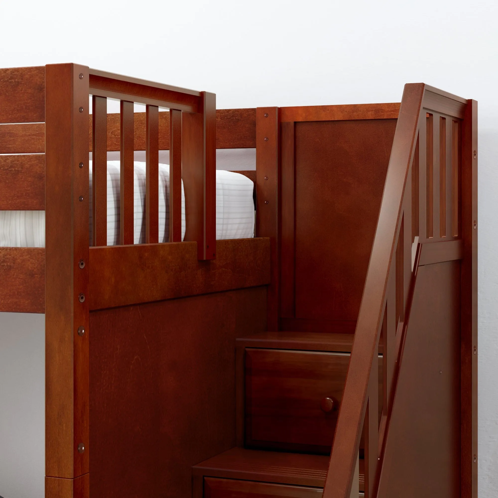 Twin XL Low Loft Bed with Stairs