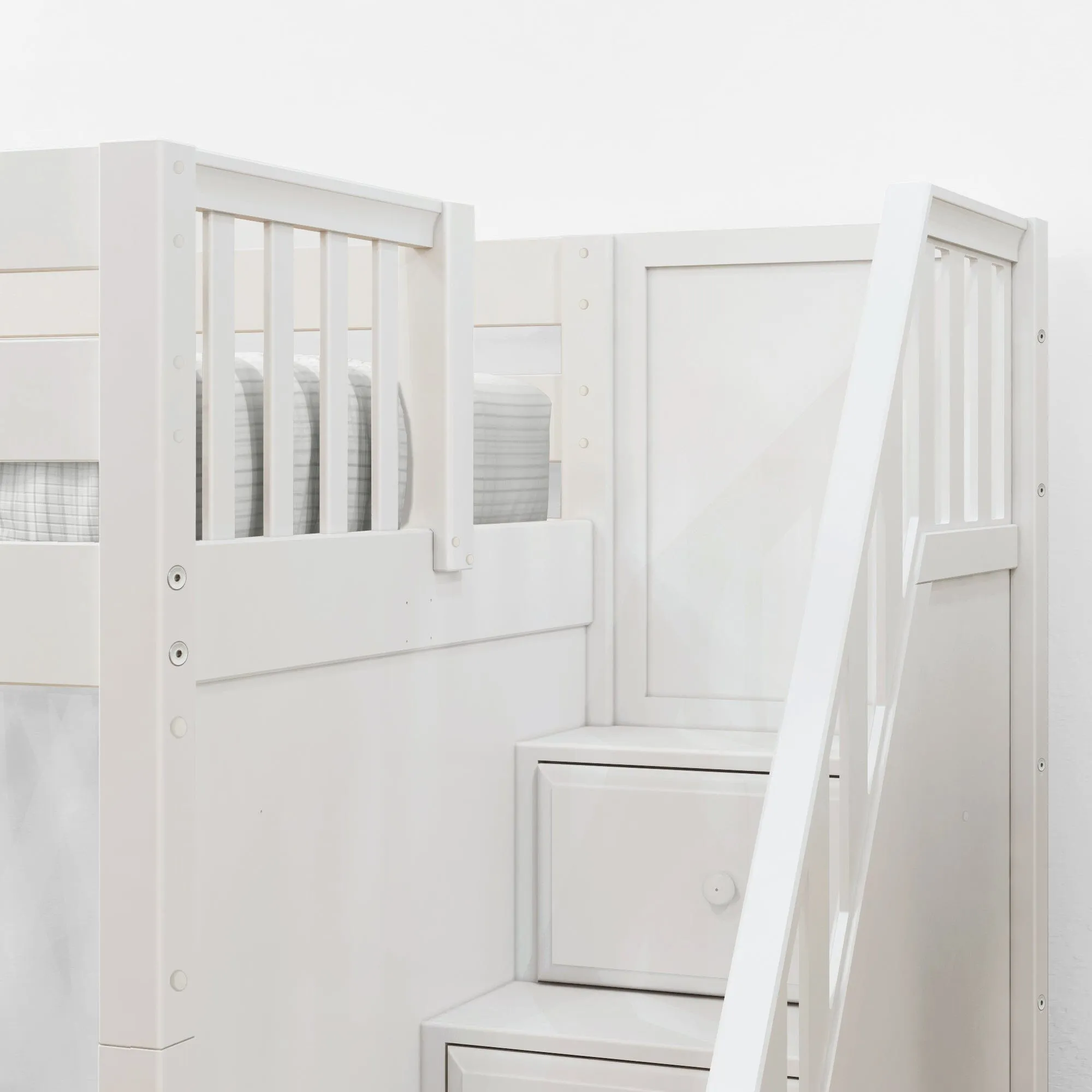 Twin XL Low Loft Bed with Stairs