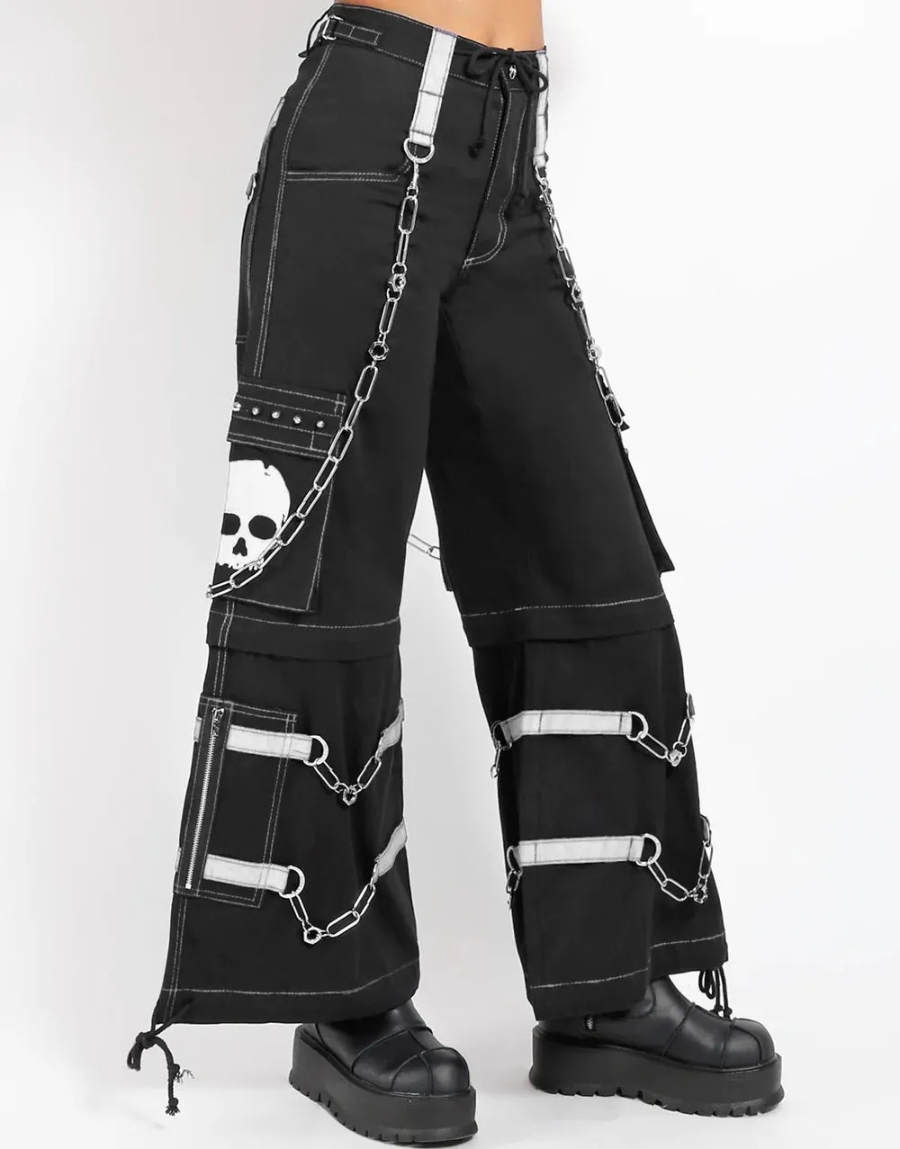 UNISEX Skull Zip Off Pants w/ White Details