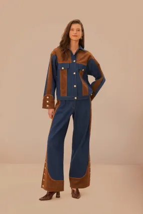 Western Denim Wide Pants Low Waisted