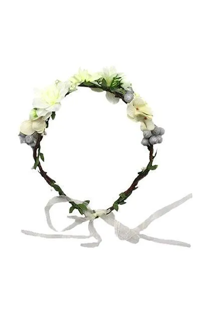 White Tones With Fruit Flower Crown