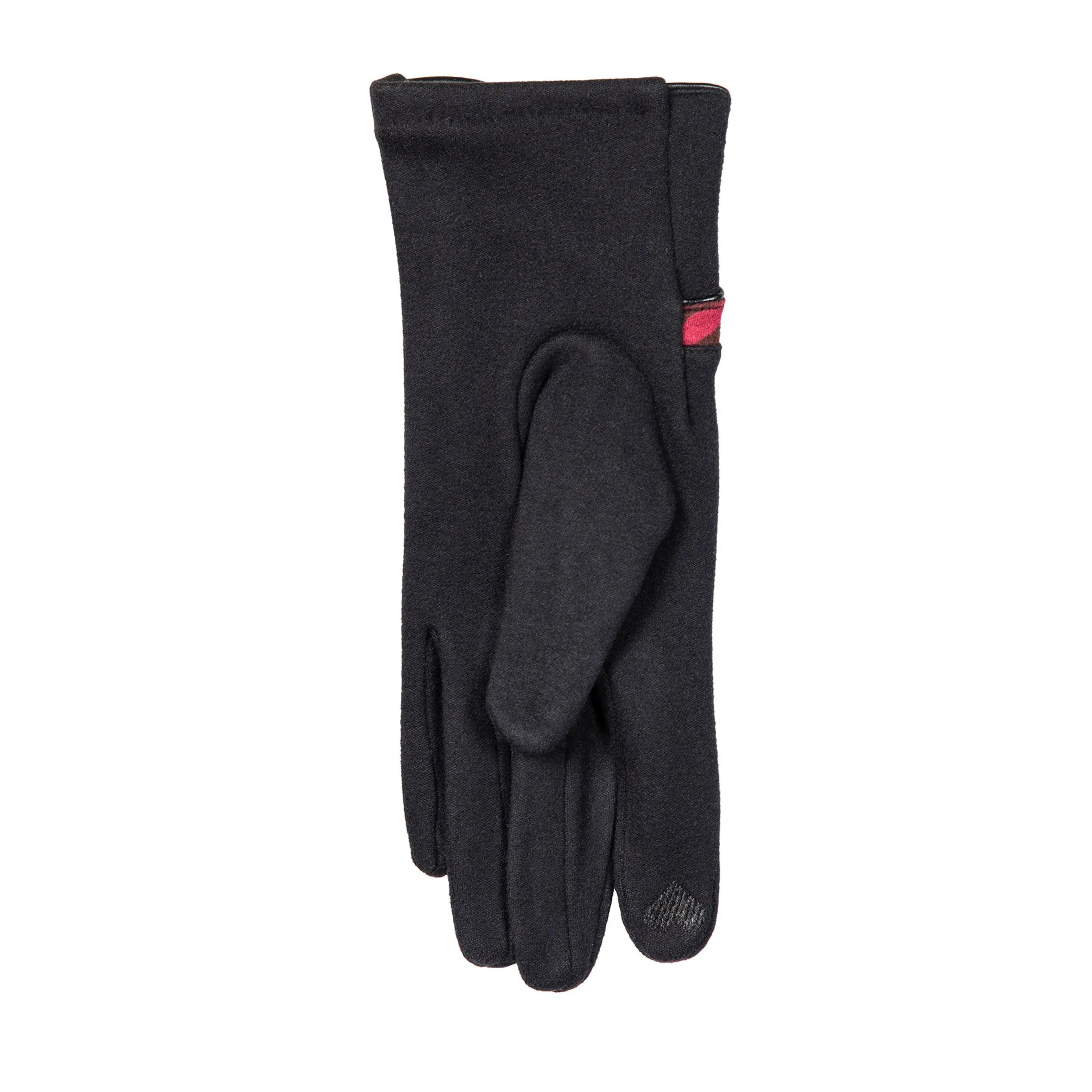 Women’s Touchscreen Velour-Lined Gloves with Zebra Print Detail