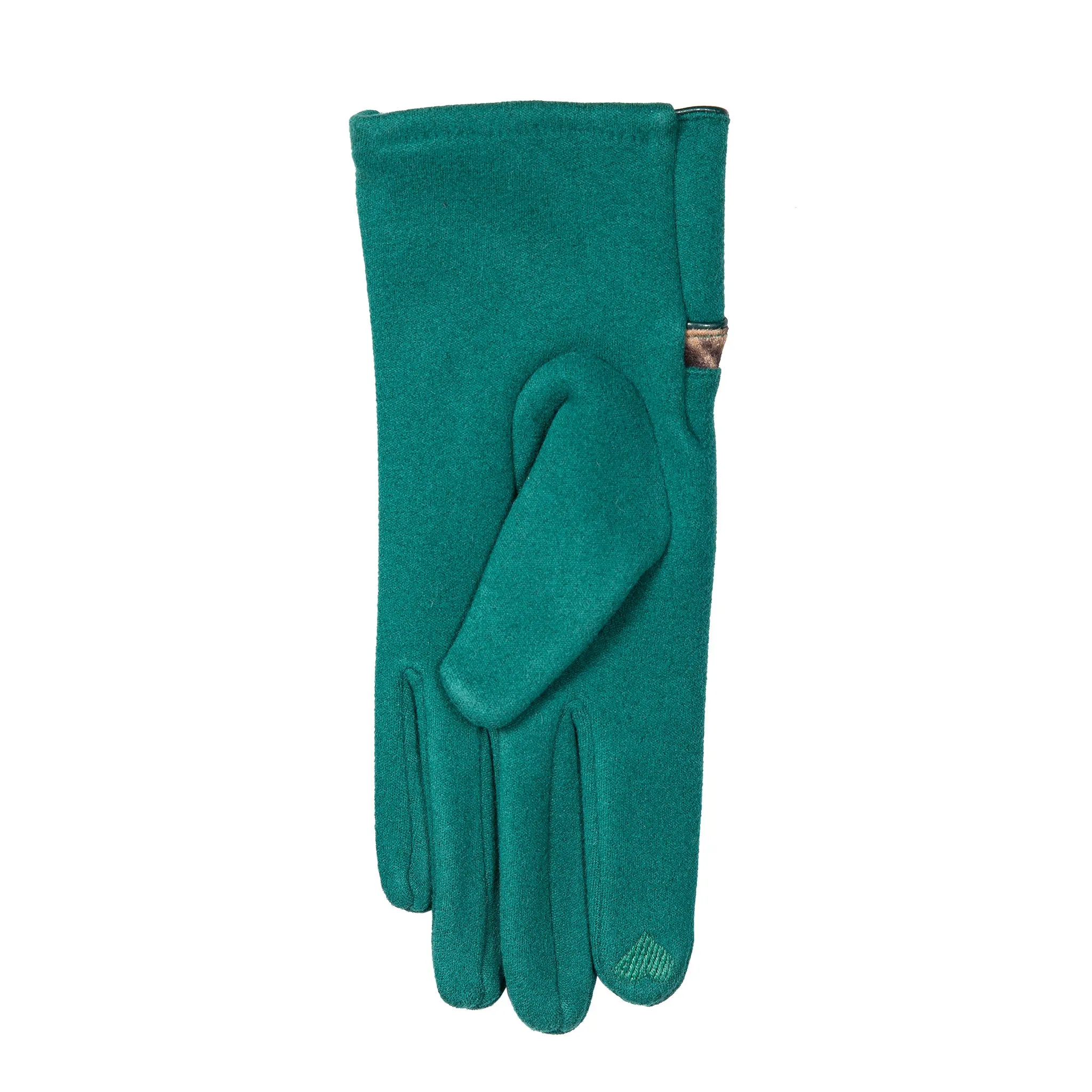 Women’s Touchscreen Velour-Lined Gloves with Zebra Print Detail