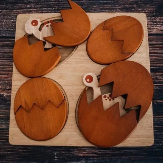 Wooden Dinosaur Hatching Puzzle