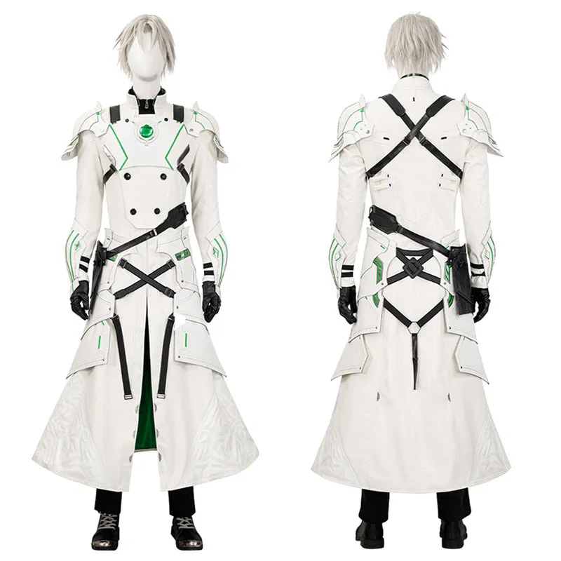 Young Sephiroth Cosplay Costume FF7EC Sephiroth Lethal Style Green Suit Leather Armor Version