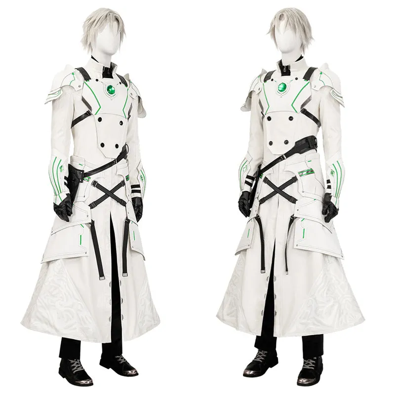 Young Sephiroth Cosplay Costume FF7EC Sephiroth Lethal Style Green Suit Leather Armor Version